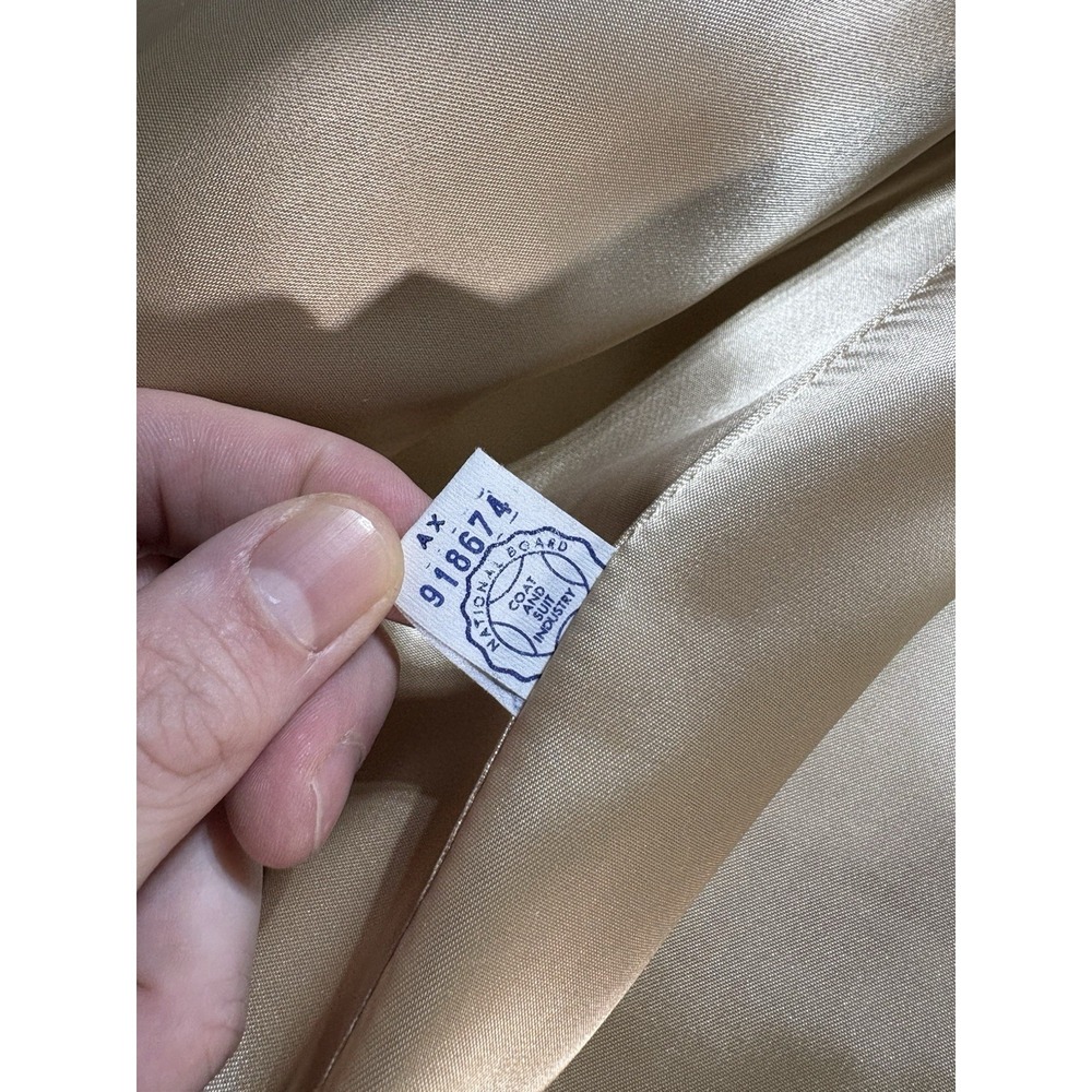 Vtg 60s Alpagora Deep Fleece Wool Mohair Coat ILGWU Cream Mod Swing Womens Large - Picture 12 of 16